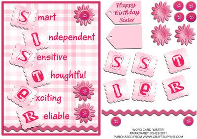 Sister Word Card