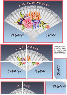 Happy Birthday Fan Card, Corner Pyramid
