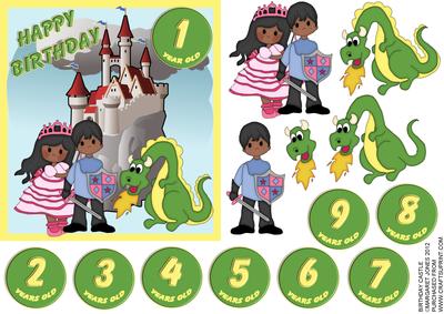 Enchanted Castle Prince & Princess Age 1-9 Age Card