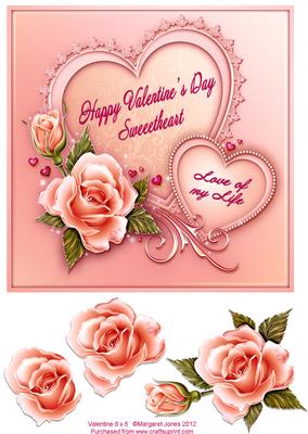 Valentine 8 x 8 Card "love of My Life"