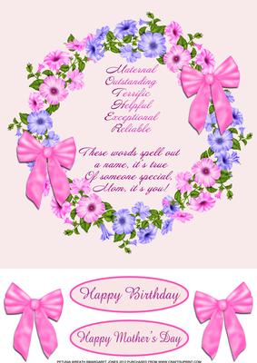 Petunia Wreath (mom) Mother's Day,birthday