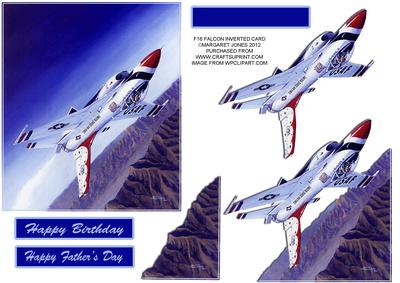 F16 Falcon Inverted Card - Father's Day or Birthday