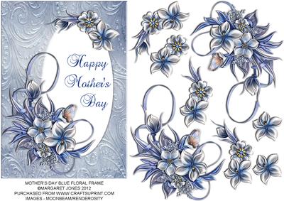 Mother's Day Blue Floral Frame