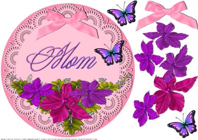 Mom Circular Doiley 8 x 8 Card