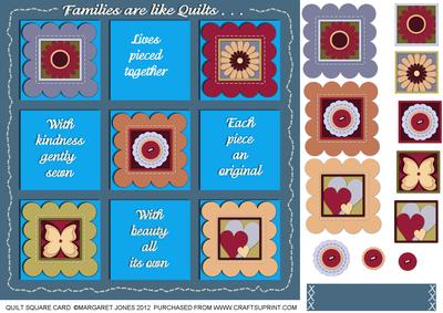 Quilt Squares 8 x 8 Card - Any Occasion