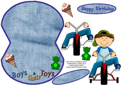 Boys Toys Wobble Card