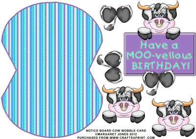 Notice Board Cow Wobble Card