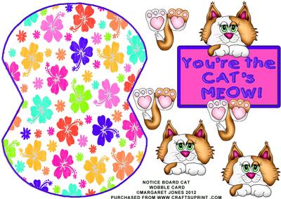 Notice Board Cat Wobble Card