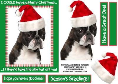 Christmas Boston Terrier