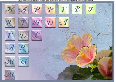 Happy Birthday Dear Mum Tiles Card