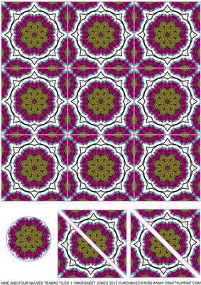 Nine and Four Halves Plus Medallion Teabag Tiles
