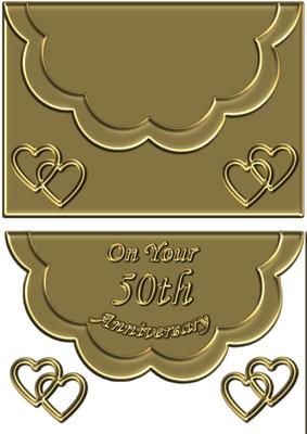 Golden 50th Wedding Anniversary Envelope Card