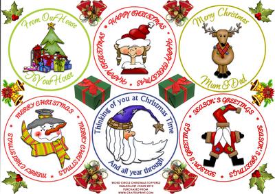 Word Circle Christmas Toppers Set 2