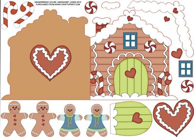 Gingerbread House Shaped Card