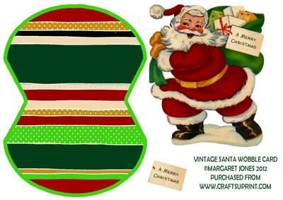 Vintage Santa Claus/father Christmas Wobble Card