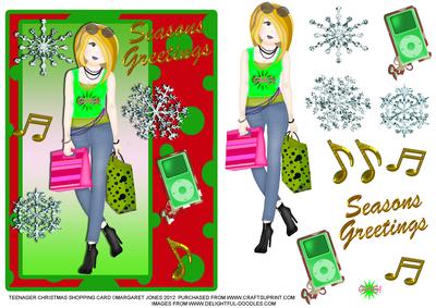 Teenager Christmas Shopping Card