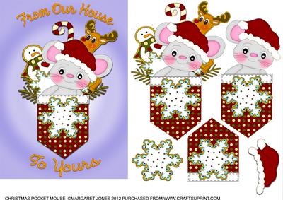 Christmas Mouse Pocket Card 2 - from Our House
