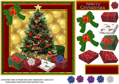Christmas Tree in Frame 8 x 8 Card