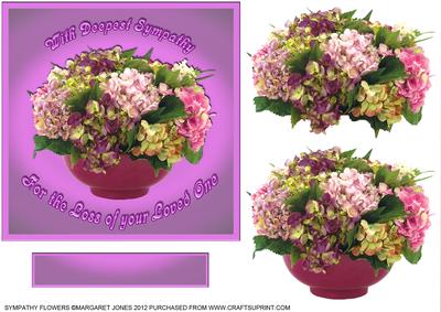 Bowl of Hydrangeas 6 x 6 Sympathy Card