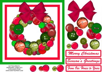 Button Wreath for 8 x 8 Card