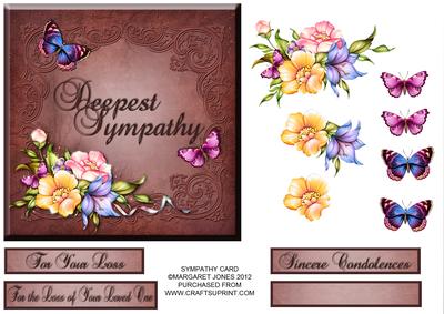Sympathy Butterflies and Flowers