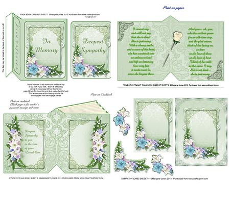 Sympathy Faux Book Card Kit Male/female