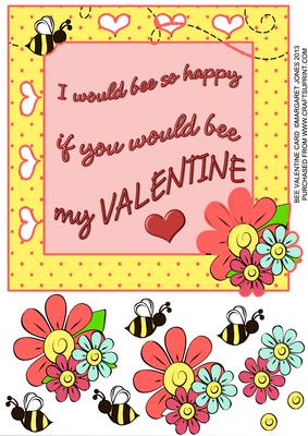 Bee My Valentine 8 x 8 Card