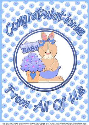 Congratulations from Us All A4 Baby Boy