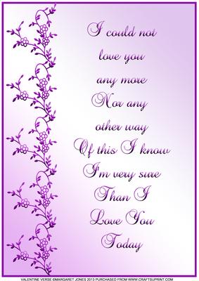 Anniversary or Valentine Verse A4 Card