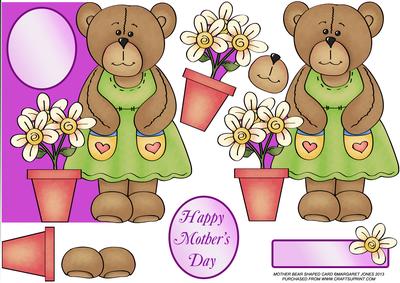 Mother Bear Shaped Card for Mother's Day