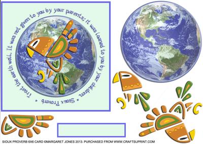 Earth Day/sioux Proverb 6x6 Card Native Eagle