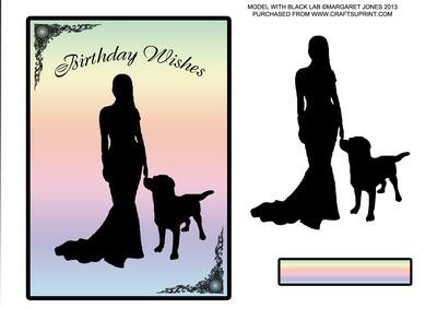 Model with Dog Silhouette