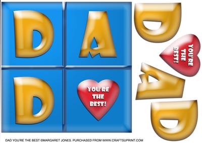 You're the Best Dad - Father's Day 8 x 8 Card