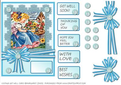 Vintage Wishing You Well Card