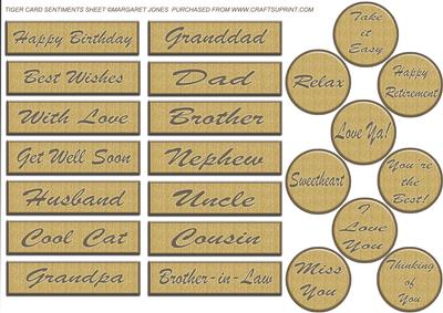 Masculine Sentiments to Go on Tiger Card Cup411256-601