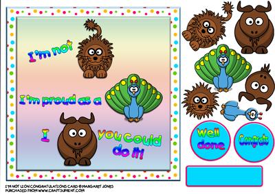 I'm Not Lion - Congratulations 8 x 8 Card