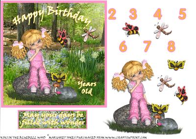 Kiki in the Bluebell Wood Birthday 6 x 6 Card Ages 2-8