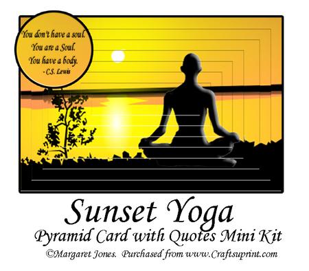 Sunset Yoga - Inspirational Quotes Pyramid Card