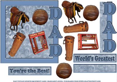 Vintage Sports Equipment Dad Father's Day Card