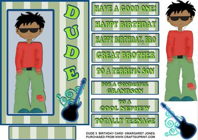 Dude 5 - Teen Boy Card