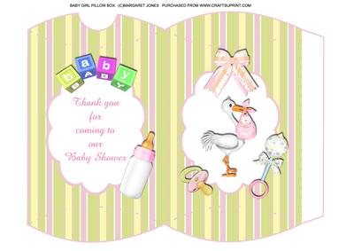 Thank You for Coming to Our Baby Shower (girl) Pillow Box