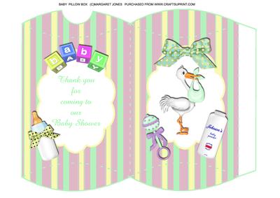 Thank You for Coming to Baby Shower Boy or Girl Pillow Box