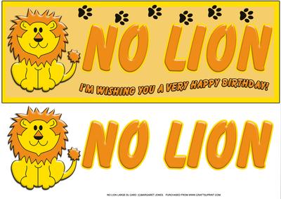 No "lion" Large Dl Birthday Card