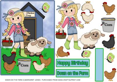 Down on the Farm Birthday Card 5 x 7