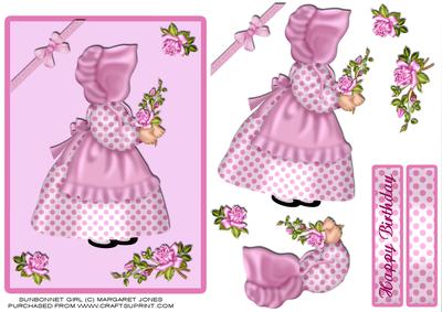 Sunbonnet Girl Birthday or Any Occasion Card