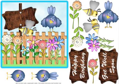 Bird on Fence Birthday or Any Occasion