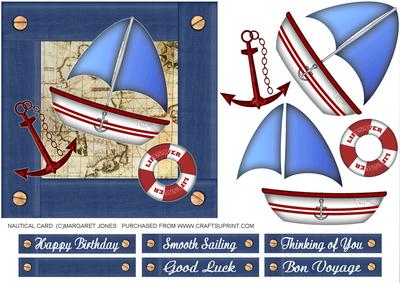 Nautical Theme 6x6 Birthday,bon Voyage,other