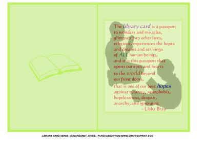 Library Card Verse - National Librarians Day