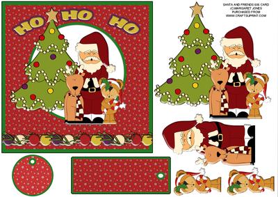 Santa and Friends 6x6 Card