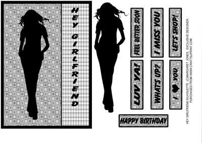 Hey Girlfriend Silhouette Card